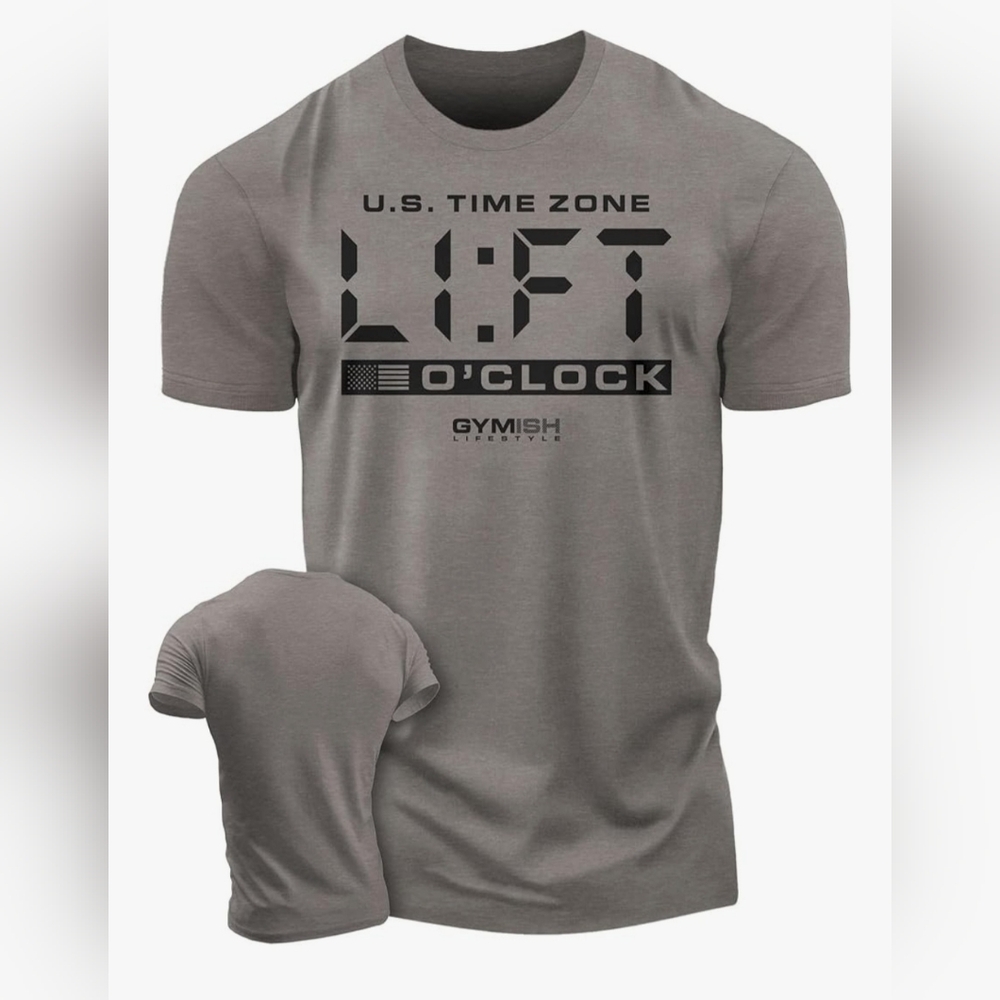 Next Level Apparel Men's 'Life O'Clock' Graphic Tee Gray Size 3XL S-1948
